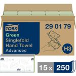 Tork Essuie-mains en ZZ (L x P) 230 mm x 250 mm Vert Advanced 290179