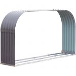 Homcom Stockage de bûches abri à bûches extérieur 212L x 40l x 111H cm surface sol 0,85 m² toit voûté acier galvanisé gris