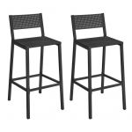 Songmics Vasagle - Tabourets de Bar, Lot de 2 Chaises de Bar, Si&egrave;ges Cuisine, Salle &agrave; Manger, Bureau, Style Industriel,Noir