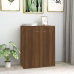 VidaXL Buffet Ch&ecirc;ne marron 60x30x75 cm Bois d'ing&eacute;nierie Ch&ecirc;ne marron
