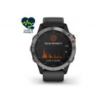 Garmin Fenix 6 Solar Silver w/Black Band - Montre sport