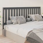 VidaXL T&ecirc;te de lit Gris 206x6x101 cm Bois massif de pin