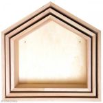 Art&eacute;mio Set de 3 &eacute;tag&egrave;res maison en bois 30 x 30 cm