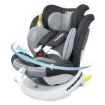 Miophy I-Size Siège Auto Isofix 360°Pivotant Groupe 0+1/2/3, de la naissance à 12 ans, 40-150 cm, Gris foncé
