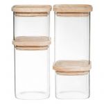 Lot de 4 Bocaux "Empilables" 25cm Transparent Prix