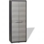 VidaXL Armoire de rangement de jardin avec 3 &eacute;tag&egrave;res Noir et gris