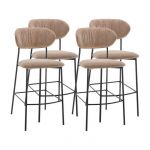 Rosita - lot de 4 tabourets de bar - en tissu - beige