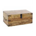 Wadiga Grande malle de rangement en bois massif acacia