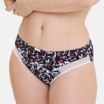 Sans Complexe Slip microfibre - Noir Fleurs Arty