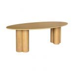 Table &agrave; manger ovale bois dh&eacute;v&eacute;a et placage ch&ecirc;ne naturel 8 places 220cm - Leonore