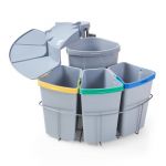 Poubelle encastrable Kollby 3 x 6L + 1 x 12L gris [en.casa]