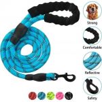 Corde Laisse pour Chien avec Poignée Rembourrée Douce et Fils Très Réfléchissants, 1.5m Corde Laisse pour Tous Les Chiens, Bleu