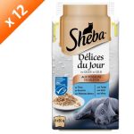 Sheba Délices du Jour - Sachets fraîcheur en gelée aux poissons - 3 variétés - Pour chat adulte - 6 x 50 g (x12)