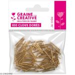 Graine Cr&eacute;ative Clous dor&eacute;s 20 mm x 100 pi&egrave;ces
