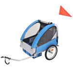 VidaXL Remorque de vélo pour enfants Gris et bleu 30 kg