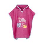Playshoes Poncho Flamingo Robe de Chambre, Rose 18, S Gar&ccedil;on