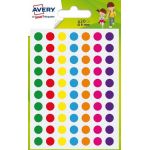 Avery-Zweckform PASMX8 - Etui de 420 pastilles adhésives, diamètre 8 mm, coloris assortis (6 feuilles / cdt)