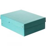 Falken Ref. 22001864000F - PureBox Pastel - 1 boîte de rangement avec couvercle - emballage cadeau - sans plastique - format A4 - hauteur 100 mm - poignée découpée - entourée d'un ruban - bleu