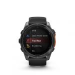Garmin fenix8 AMOLED - 51mm -Acier, Gray avec bracelet noir