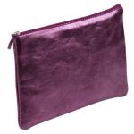 Clairefontaine 8702C - Trousse plate Cuirisé, en véritable cuir d'agneau finition irisée, coloris cerise
