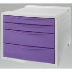 Esselte Bloc de classement 4 tiroirs Colour'Breeze - Gris clair/Lavande