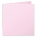 Clairefontaine 21123C - Carte pliée Pollen 160x160, 210 g/m², coloris rose dragée, en paquet cellophané de 25