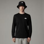 The North Face T-shirt Simple Dome manche longue noir pur logo blanc - M