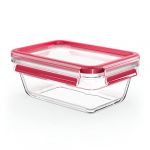 Emsa Bo&icirc;te de conservation CLIP & CLOSE verre, 0,85 litre - Lot de 2