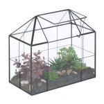 Relaxdays Terrarium pour Vos Plantes, décoratif et Pratique, pour Le Rebord de la fenêtre, 27 x 30 x 15 cm, Noir