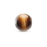 Thomas Sabo Femmes-Bead Karma Beads Argent Sterling 925 Œil De Tigre poli marron K0045-045-2