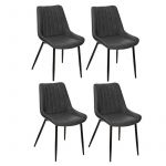 Atmosphera Chaise "Olwen" gris ardoise effet cuir