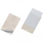 Durable 8379-19 - Bo&icirc;te de 100 porte-cartes visite adh&eacute;sifs POCKETFIX, 90x57 mm, transparent