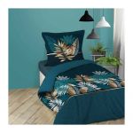 PARURE DE LIT 2 PIECES 140 x 200 CM IMPRIME 42 FILS ALLOVER ALIANOR