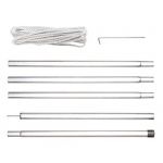 Perel 05455 Mât pour Voile d'Ombrage Argent 2,5 m