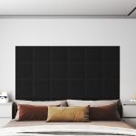 VidaXL Panneaux muraux 12 pcs Noir 30x30 cm Tissu 1,08 m²