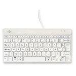 R-go tools R-Go Clavier Compact Break, Filaire USB-C, avec Logiciel de Pause Anti-RSI, Raccourcis Multim&eacute;dias, AZERTY Fran&ccedil;ais, Compatible avec Windows/Mac/Linux, Blanc