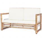 VidaXL Canapé de jardin à 2 places avec coussins Bambou