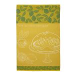 Coucke Torchon imprim&eacute; en jacquard de coton jaune 50x75