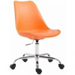 CLP Chaise bureau TOULOUSE similicuir et plastique design au pi&egrave;tement chrom&eacute; &agrave; roulette maniable et moderne avec dossier et assise