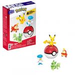 Mattel Mega Pokémon Coffret Construction avec 4 Figurines Articulées Et 1 Poké Ball, Inclus Pikachu Et 3 Nouveaux Pokémon Starters, 79 Pièces, À Collectionner, Jouet Enfant, Dès 3 Ans, HPX92
