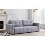 Canapé 3 places convertible Stylian Tissu Gris clair