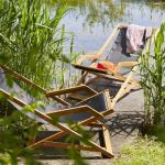 Bois Dessus Bois Dessous Lot de 2 transats en bois d'acacia FSC et textilène noir