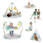 Ingenuity Centre d'activits ludiques Tummy-to-Toes 6-en-1, Arc d'activits, Tapis Pliable, Musique et Sons Nature, lumires, Sauteur d'activit, Table, Maison de Jeu, pour Les 0-48 Mois