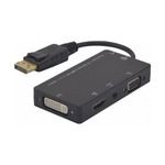 MCAD Adaptateur multiple DisplayPort Mâle vers DVI + VGA + HDMI 0,23 m noir