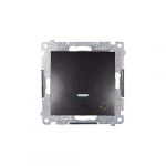 Kontakt-Simon DD1L.01/48 Interrupteur &eacute;lectrique Pushbutton Switch Anthracite &ndash; Accessoire Couteau &eacute;lectrique (Pushbutton Switch, Anthracite, en Plastique, IP20, IP44, 250 V, 10 A)