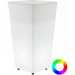 Bac à fleurs l inueux intérieur extérieur Melisa 40 cm Recharge solaire + électrique Blanc