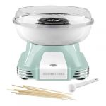 Gourmet Maxx Machine &agrave; barbe &agrave; papa pour la maison | L'original avec 10 b&acirc;tonnets & cuill&egrave;re &agrave; mesurer dans un design r&eacute;tro nostalgique en menthe | Cotton Candy de la plus haute qualit&eacute;