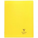 Clairefontaine 981406C - Cahier Kover Book 24 x 32 cm, 96 pages 90 g/m² piquées, couv. transparente jaune, Grands carreaux
