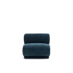 Chauffeuse modulable velours texturé, Teide Bleu Taille 1 Place