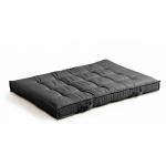 Oviala Coussin pour palette matelassé 120x80cm - Gris - Gris